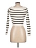 Cider 100% Viscose Stripes Ivory Turtleneck Sweater Size L - photo 2