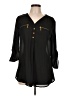rue21 100% Polyester Black 3/4 Sleeve Blouse Size L - photo 1