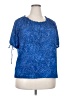 MICHAEL Michael Kors Blue Short Sleeve Blouse Size XXL - photo 1
