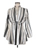 Blush 100% Polyester Gray White Long Sleeve Blouse Size M - photo 1