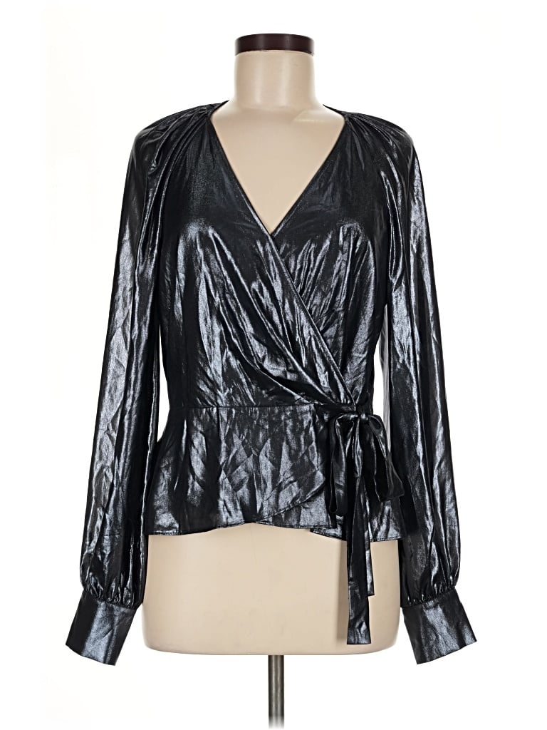 Pre-owned Parker Long Sleeve Blouse In Black