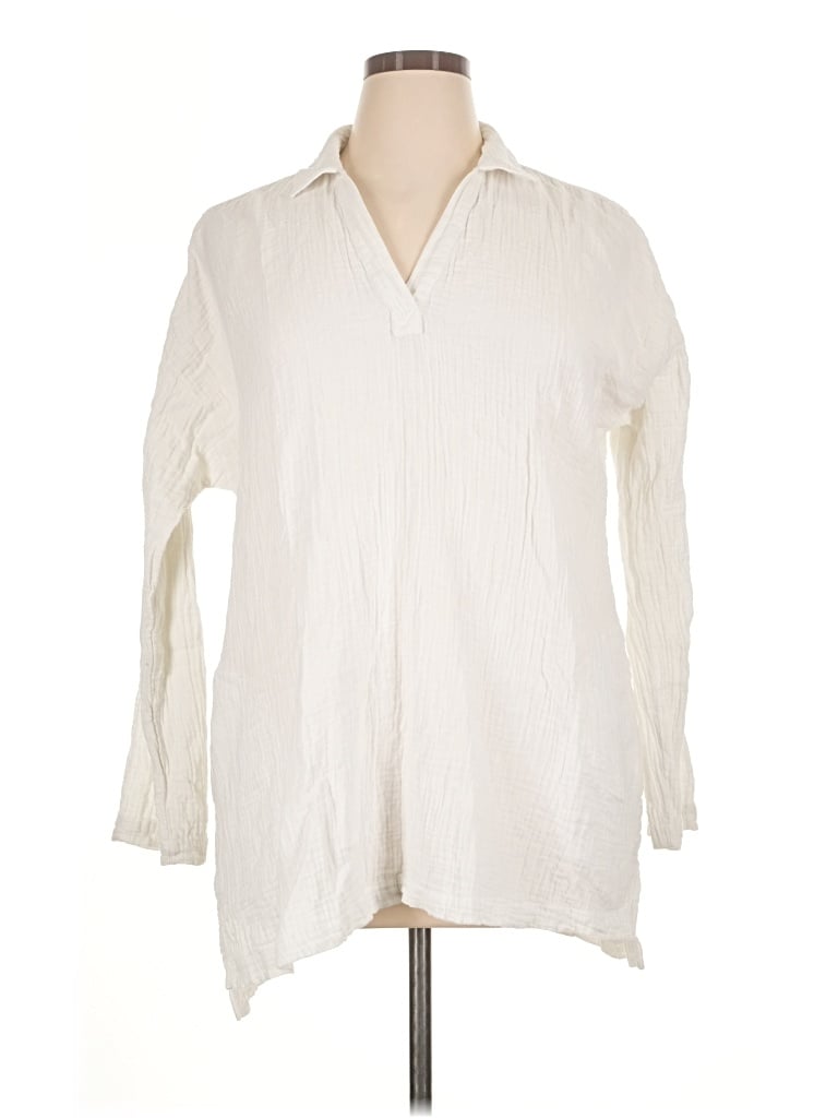 Pre-owned Purejill 3/4 Sleeve Blouse In Ivory