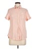 Woolrich 100% Cotton Checkered-gingham Orange Short Sleeve Blouse Size M - photo 1