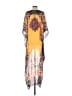 Asa Kaftans Aztec Or Tribal Print Yellow Poncho Size S - photo 2