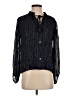 Seen Worn Kept Metallic Black Long Sleeve Blouse Size 2 - photo 1