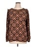 Ann Taylor LOFT 100% Polyester Brown Long Sleeve Blouse Size XL - photo 1