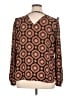 Ann Taylor LOFT 100% Polyester Brown Long Sleeve Blouse Size XL - photo 2