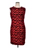 Karin Stevens Chevron-herringbone Red Cocktail Dress Size 16 - photo 1