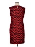 Karin Stevens Chevron-herringbone Red Cocktail Dress Size 16 - photo 2
