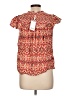 Rose + Olive 100% Rayon Red Short Sleeve Blouse Size L - photo 2
