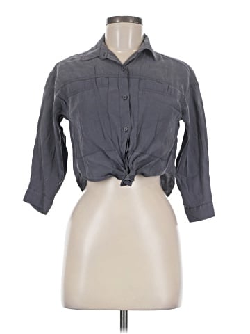Zara 3/4 Sleeve Button-Down Shirt (view 1)