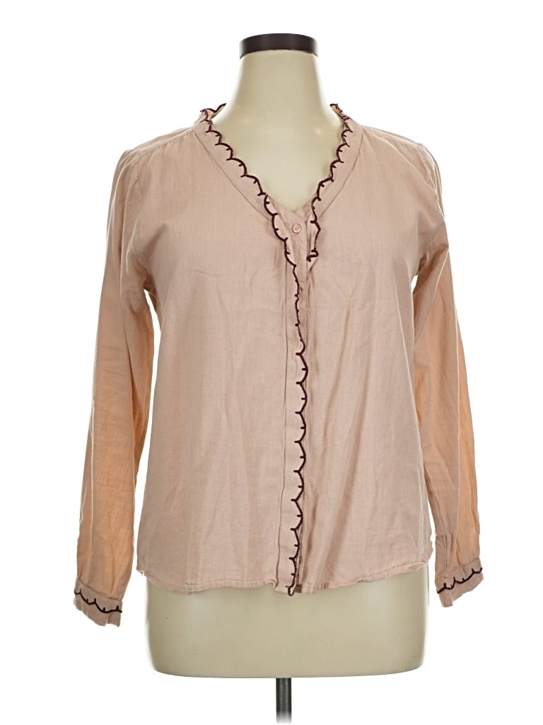 Pre-owned Lolita 3/4 Sleeve Blouse In Tan