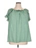 Max Studio 100% Polyester Green Short Sleeve Blouse Size 1X - photo 1