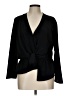 Topshop 100% Polyester Black Long Sleeve Blouse Size 10 - photo 1