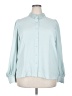 Ann Taylor 100% Polyester Teal Long Sleeve Blouse Size XXL - photo 1