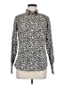 Lands' End 100% Supima Cotton Animal Print Silver Long Sleeve Blouse Size 6 - photo 1