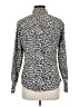 Lands' End 100% Supima Cotton Animal Print Silver Long Sleeve Blouse Size 6 - photo 2