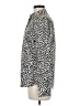 Lands' End 100% Supima Cotton Animal Print Silver Long Sleeve Blouse Size 6 - photo 5