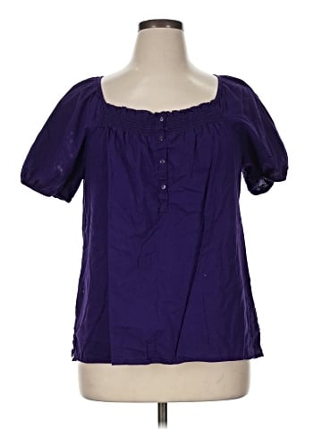 Basic Editions Short Sleeve Blouse (view 1)