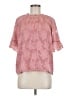 Ann Taylor LOFT 100% Polyester Pink Short Sleeve Blouse Size Med Petite - photo 1