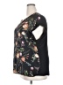 DR2 100% Polyester Floral Black Short Sleeve Blouse Size XXL - photo 5