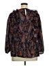 H&M 100% Polyester Paisley Black Long Sleeve Blouse Size 14 - photo 2