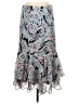 Chaps 100% Polyester Paisley Gray Casual Skirt Size M - photo 1
