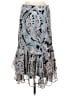 Chaps 100% Polyester Paisley Gray Casual Skirt Size M - photo 2