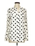 Calvin Klein Polka Dots Ivory Long Sleeve Blouse Size M - photo 1