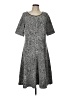 Lands' End Animal Print Gray Casual Dress Size L - photo 1