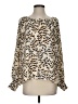 CAbi Animal Print Multi Color Ivory Long Sleeve Blouse Size S - photo 1