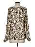 CAbi Animal Print Multi Color Ivory Long Sleeve Blouse Size S - photo 2