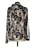 CAbi 100% Polyester Floral Silver Long Sleeve Blouse Size L - photo 2