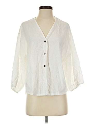 Unbranded 3/4 Sleeve Button-Down Shirt (view 1)