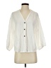 Unbranded Ivory 3/4 Sleeve Button-Down Shirt Size 3 - photo 1