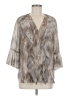Elie Tahari Silver 3/4 Sleeve Blouse Size M - photo 1