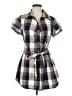 Zero 100% Cotton Plaid Gray Casual Dress Size M (estimated) - photo 1