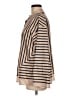 Unbranded 100% Polyester Stripes Tan Long Sleeve Blouse Size M - photo 5