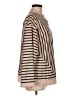 Unbranded 100% Polyester Stripes Tan Long Sleeve Blouse Size M - photo 4