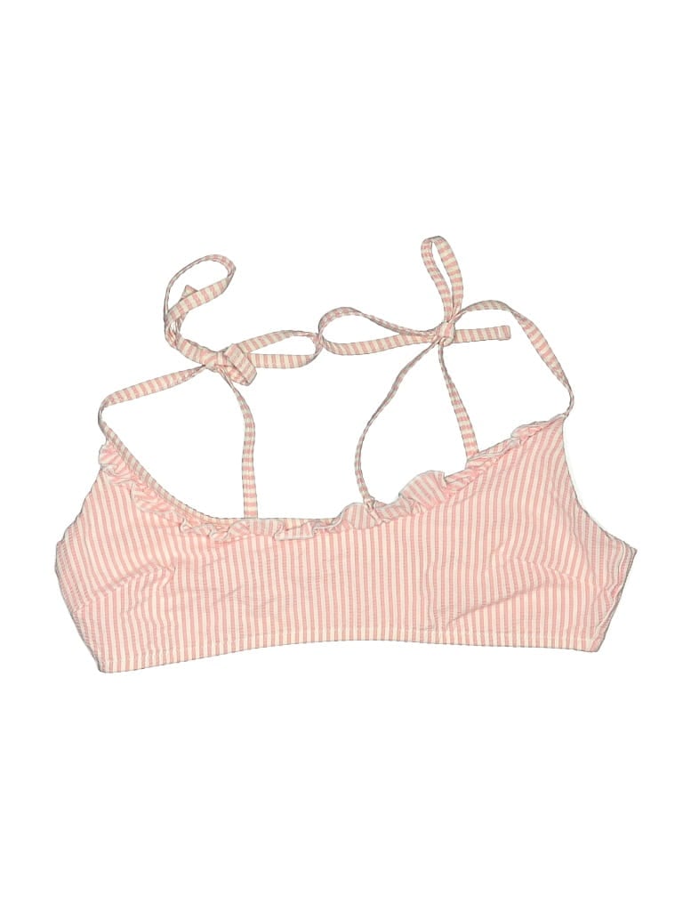 Pre-owned Aerie Swimsuit Top Pink Stripes Pattern Swimwear