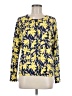 Lands' End 100% Supima Cotton Print Yellow Pullover Sweater Size 6 - 8 - photo 1