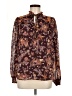 Maison d' Amelie 100% Polyester Paisley Brown Long Sleeve Blouse Size M - photo 1