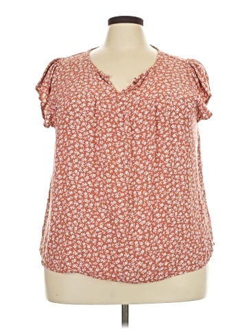 dip Short Sleeve Blouse (view 1)