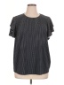 Adrianna Papell Houndstooth Black Short Sleeve Top Size XL - photo 1