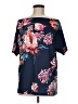 Unbranded Floral Blue Short Sleeve Blouse Size M - photo 1