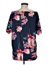 Unbranded Floral Blue Short Sleeve Blouse Size M - photo 2