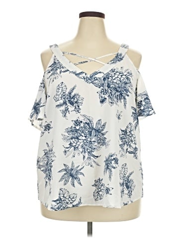 Flower & Feather Sleeveless Blouse (view 1)