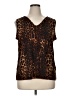 IMAN Animal Print Brown Sleeveless Blouse Size XL - photo 1