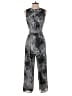 White House Black Market 100% Polyester Metallic Silver Jumpsuit Size 4 - photo 2
