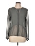 H&M 100% Polyester Gray Long Sleeve Blouse Size 10 - photo 1